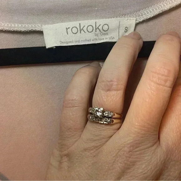 Rokoko v neck top oversized lagenlook pockets small - Picture 3 of 5